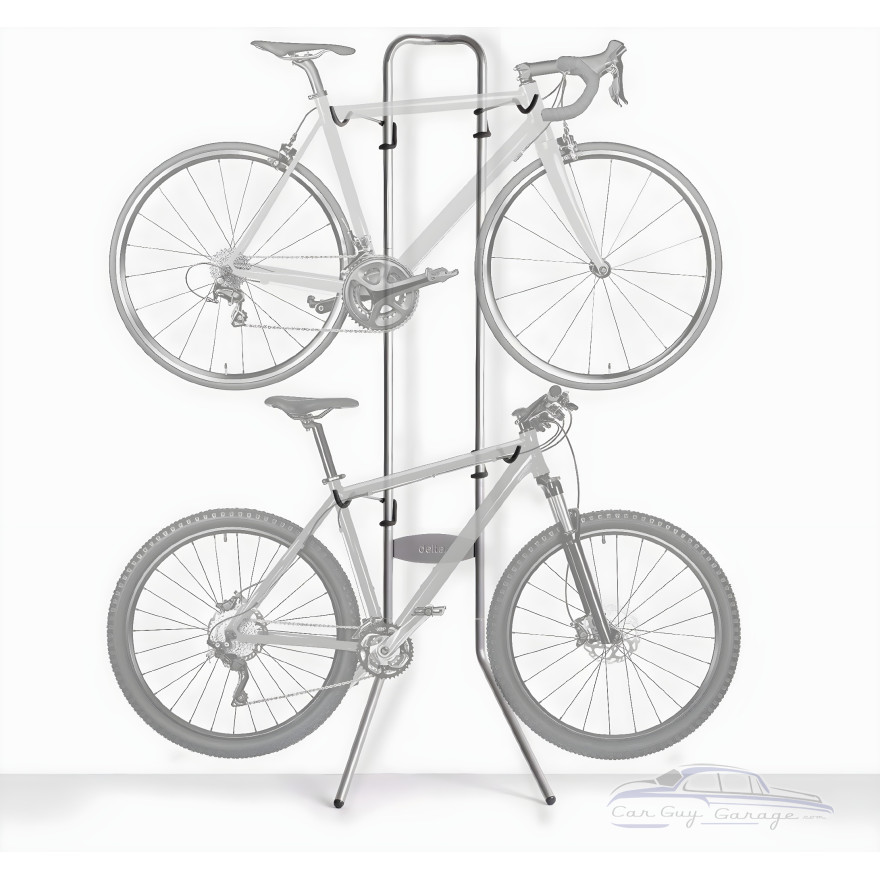 Two-Bike Gravity Leaning Rack - Freestanding No-Drill Garage Stand