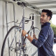 Two-Bike Gravity Leaning Rack - Freestanding No-Drill Garage Stand