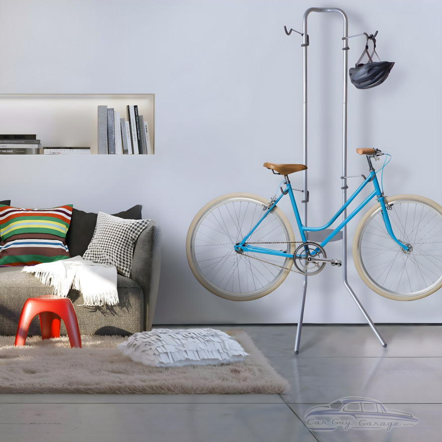 Two-Bike Gravity Leaning Rack - Freestanding No-Drill Garage Stand
