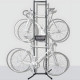 Standalone Vertical 4-Bike Storage Rack with Basket