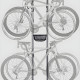 Standalone Vertical 4-Bike Storage Rack with Basket