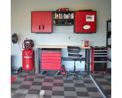 7.5 foot wide Steel Modular Cabinets and Workbench