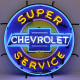 Super Chevrolet Service Bowtie Neon Sign - 24" Round