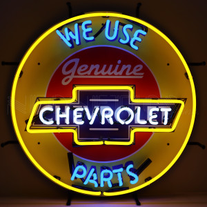 We Use Genuine Chevrolet Parts Neon Sign - 24