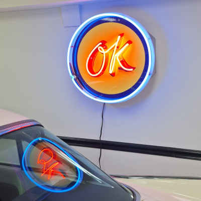 OK Used Cars Neon Sign - GM Dealership Badge