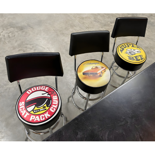 Dodge Scat Pack Swivel Shop Stool with Back