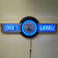 Personalized C2 Corvette Sting Ray Neon Clock Garage Sign - 72" x 26"