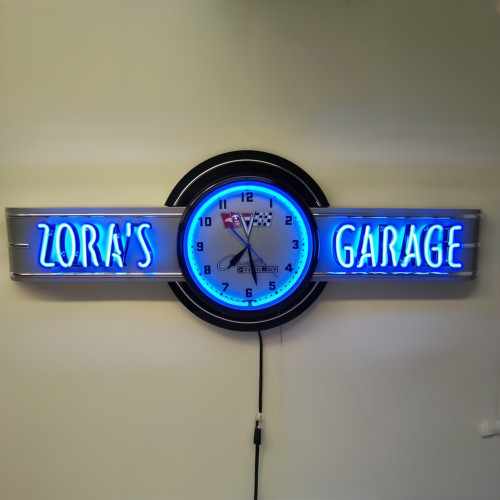 72" Personalized C2 Corvette Stingray Neon Clock Sign