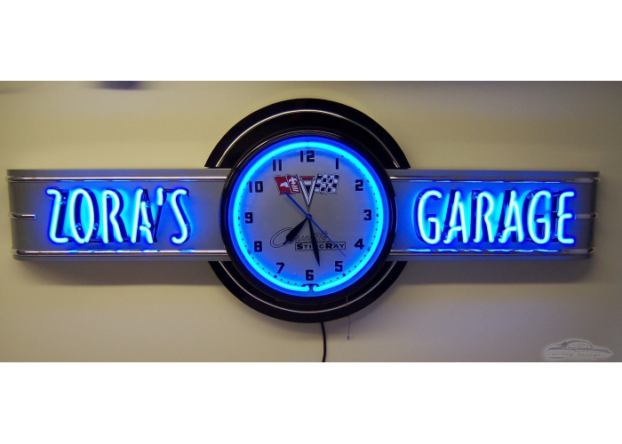 72" Personalized C2 Corvette Stingray Neon Clock Sign