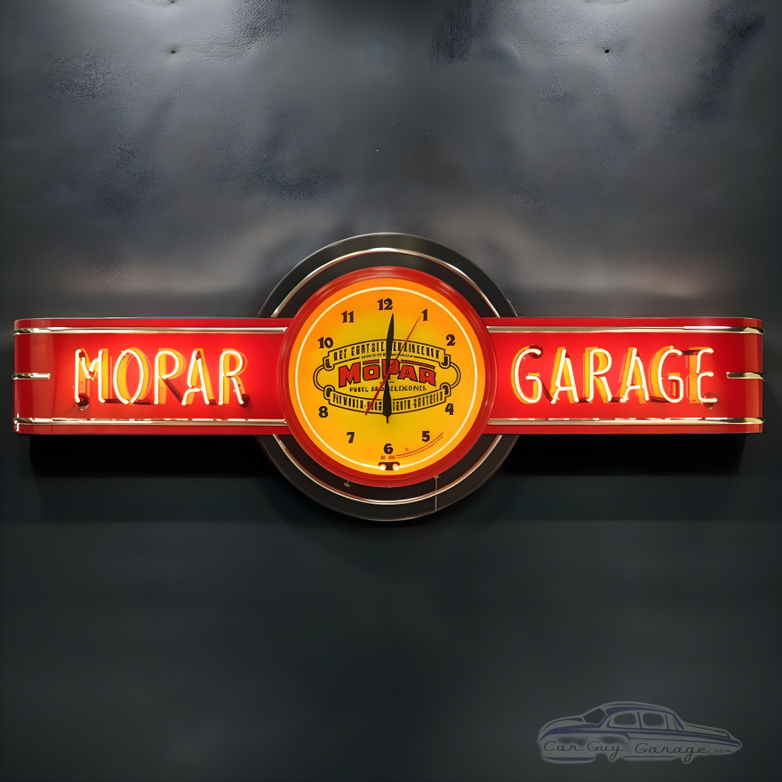 72" wide Personalized Mopar Neon Clock Sign in Red 72" wide Personalized Mopar Neon Clock Sign in Red
