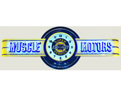 72" wide Muscle Motors Neon with Chevrolet Super Service Clock