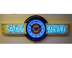 72" wide Neon Sales and Service with Chevrolet Super Service Clock
