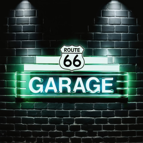 48" wide Route 66 Garage Neon Sign
