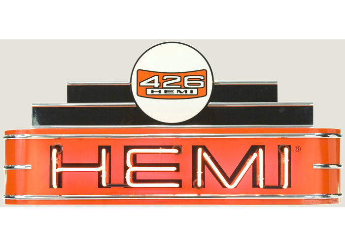 48" wide Hemi 426 Orange Neon Sign