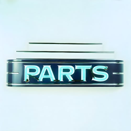 Vintage PARTS Neon Sign GM Licensed Art Deco Garage - 48" x 24"