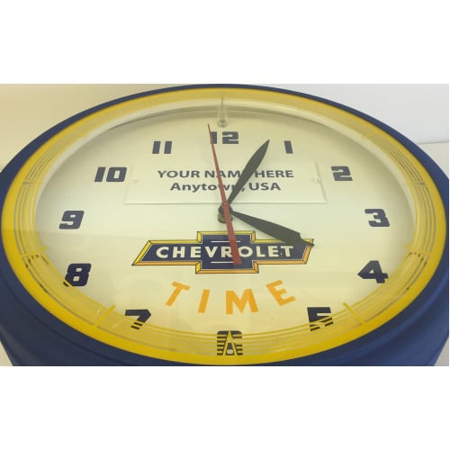 20" Personalized Neon Chevrolet Time Clock