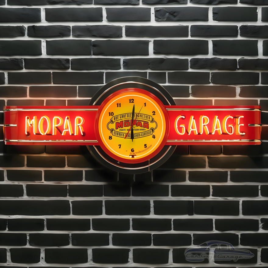 72" wide Mopar Neon Clock Sign in Red 72" wide Mopar Neon Clock Sign in Red