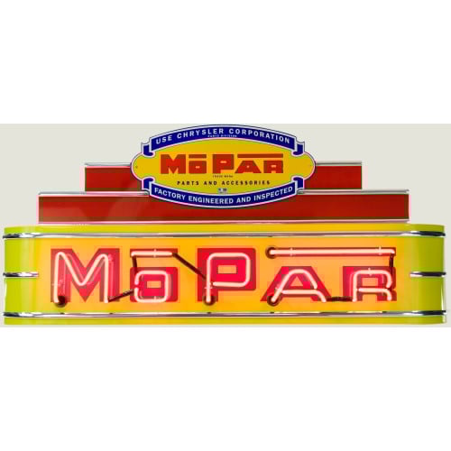 48" wide Neon Yellow Mopar Sign