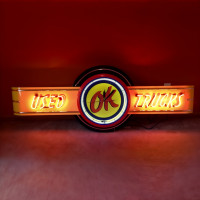 Chevrolet OK Used Trucks Neon Clock Sign - 72" x 26"