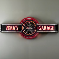 C1 Corvette Personalized Neon Garage Clock Sign - 72" x 26"