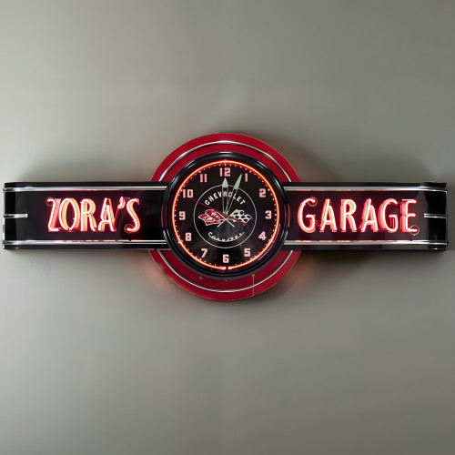 72" Personalized Neon C1 Corvette Clock Sign