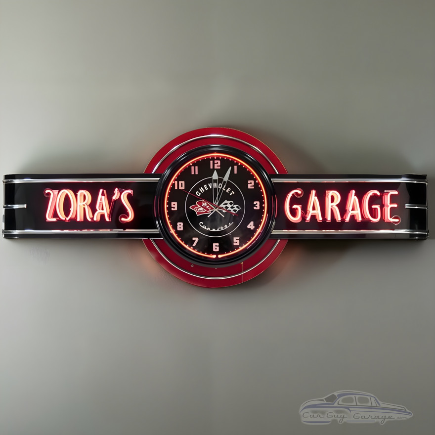 72" Personalized Neon C1 Corvette Clock Sign 72" Personalized Neon C1 Corvette Clock Sign