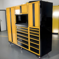 8ft Custom Aluminum Rolling Garage Cabinet Tool Chest Set