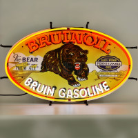 Bruinoil Bruin Gasoline Oval Neon Sign - 30" x 19"