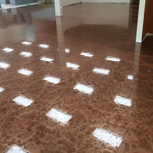 Throwing Copper Basecoat With Throwing Copper Effects Metallic Epoxy 