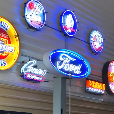 Ford Oval Neon Sign - Iconic Blue Logo, Vintage Charm, 30