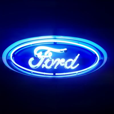 Ford Oval Neon Sign - Iconic Blue Logo, Vintage Charm, 30