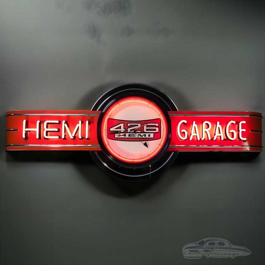 72" Orange Neon HEMI Clock Garage Sign 72" Orange Neon HEMI Clock Garage Sign