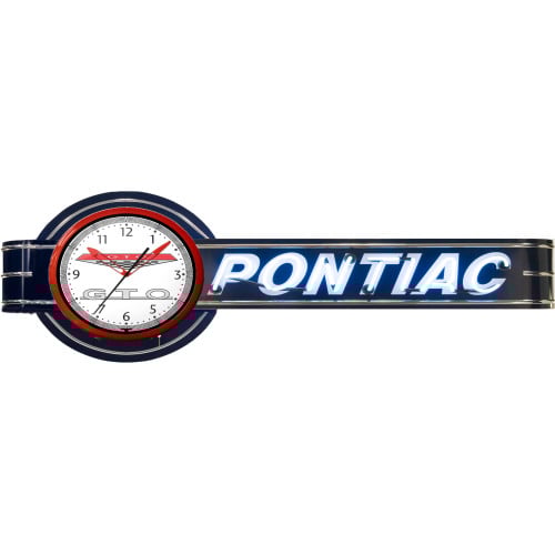 72" Wide Offset Pontiac GTO Clock and Neon Sign