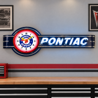Pontiac Authorized Service Neon Clock Sign - 72" x 26"