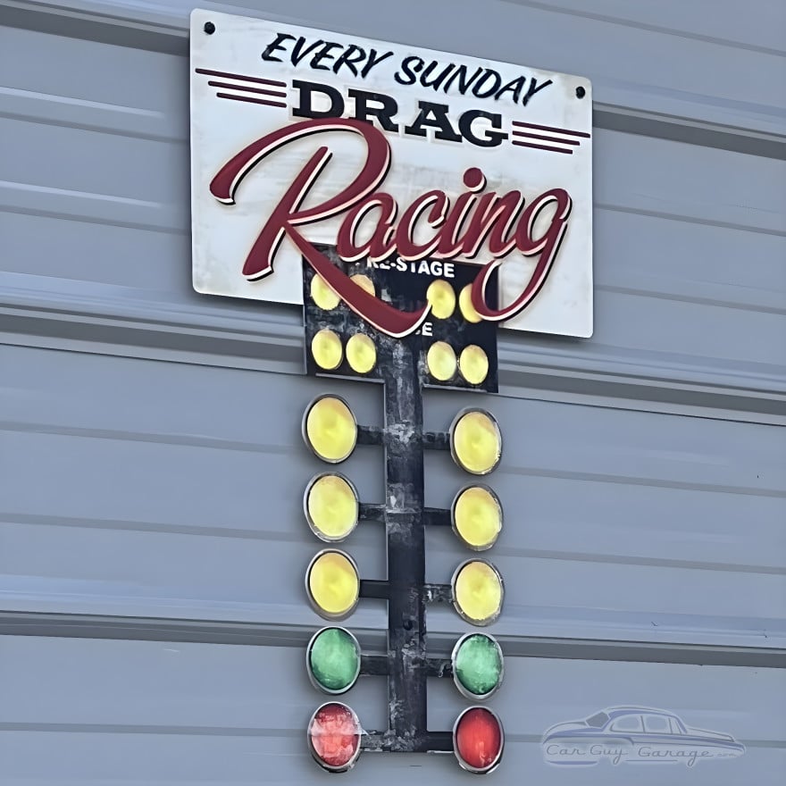 Custom Shape Drag Racing Starting Tree Metal Sign - 16" x 24"