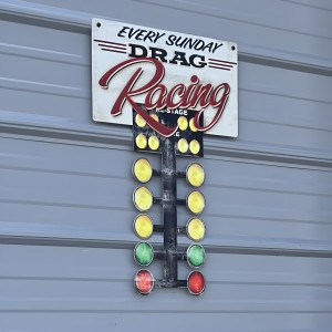 Drag Racing Metal Sign - 16" x 24" Custom Shape
