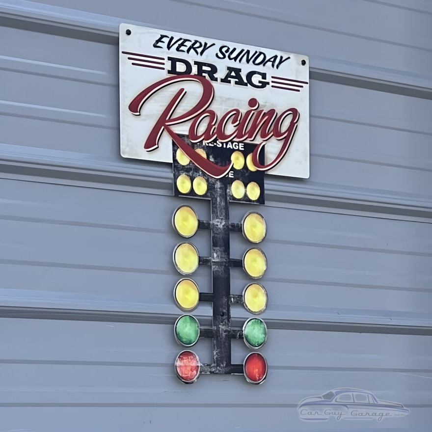 Drag Racing Metal Sign - 16" x 24" Custom Shape