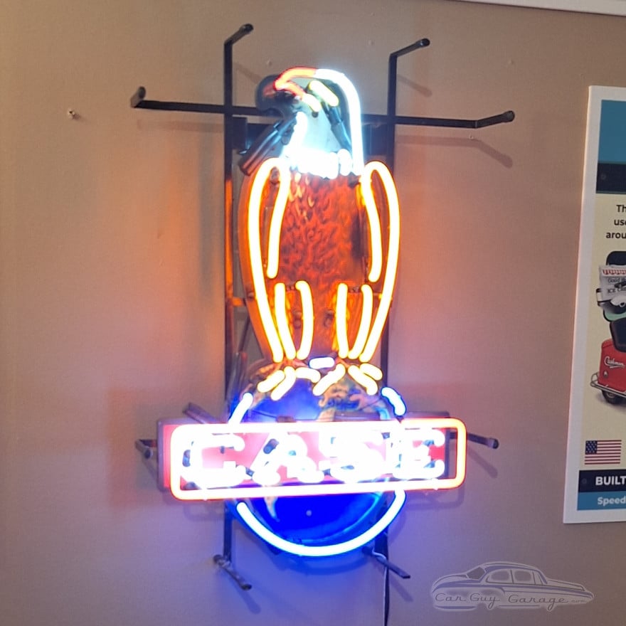 Case IH Eagle on Globe Neon Sign - 18" x 26"