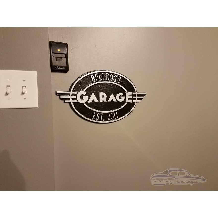 Personalized Cast Aluminum Oval Garage Plaque Personalized Cast Aluminum Oval Garage Plaque