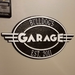Personalized Metal Garage Sign - Cast Aluminum Oval