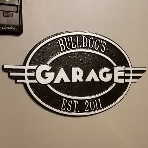 Personalized Cast Aluminum Oval Garage Plaque