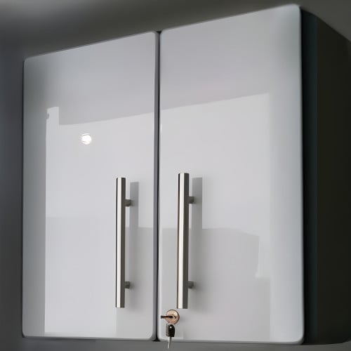 Silver Modular 2-Door Locking Garage Wall Cabinet 24x14x24