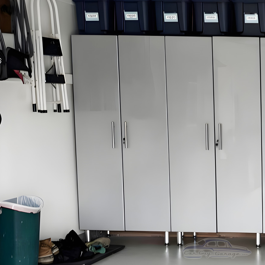 Silver Modular 2 Piece Garage Storage Closets Silver Modular 2 Piece Garage Storage Closets