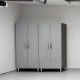 Silver Modular Tall Locking 2-Piece Garage Storage Closets