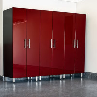 Red Modular 3 Piece Garage Storage Closets