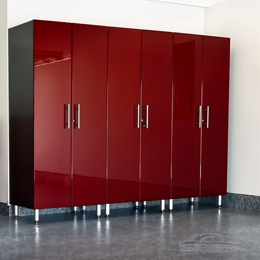 Red Modular 3 Piece Garage Storage Closets Red Modular 3 Piece Garage Storage Closets