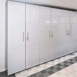 Silver Modular 3 Piece Garage Storage Closets