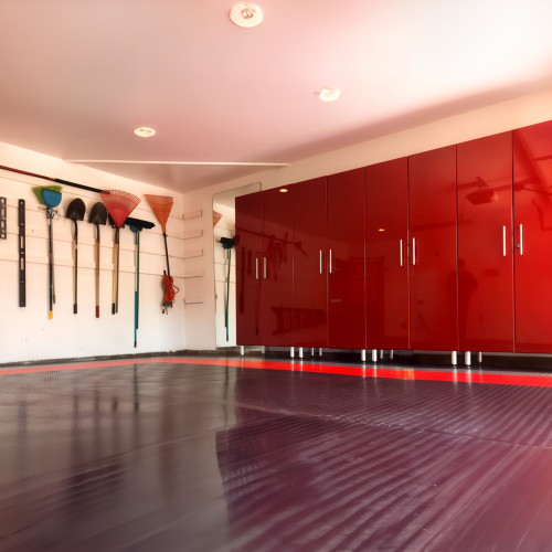Red Modular 4-Piece Tall Garage Cabinet Set