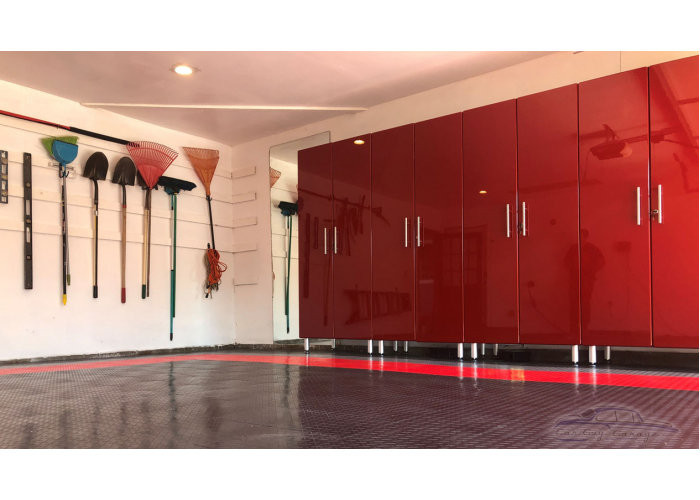 Ruby Red Metallic MDF 4-Pc Tall Garage Closets