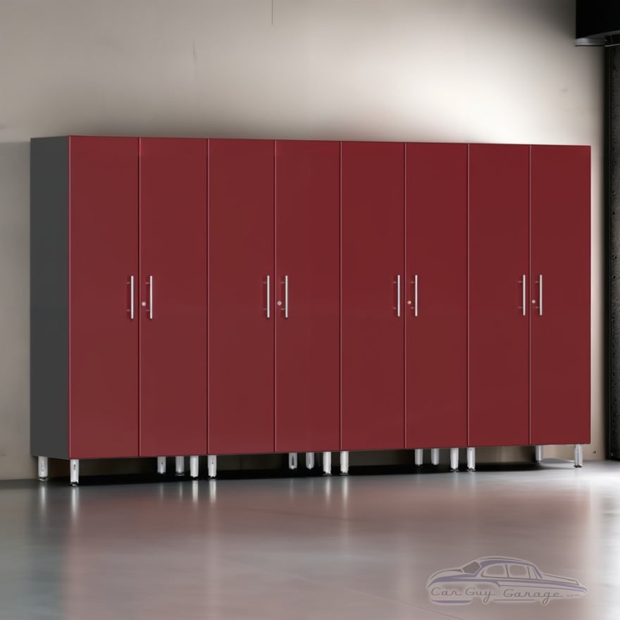 Red Modular 4 Piece Garage Storage Closets Red Modular 4 Piece Garage Storage Closets